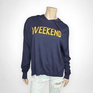 RACHEL ZOE‎ Light Knit Blue Hooded Sweatshirt XL